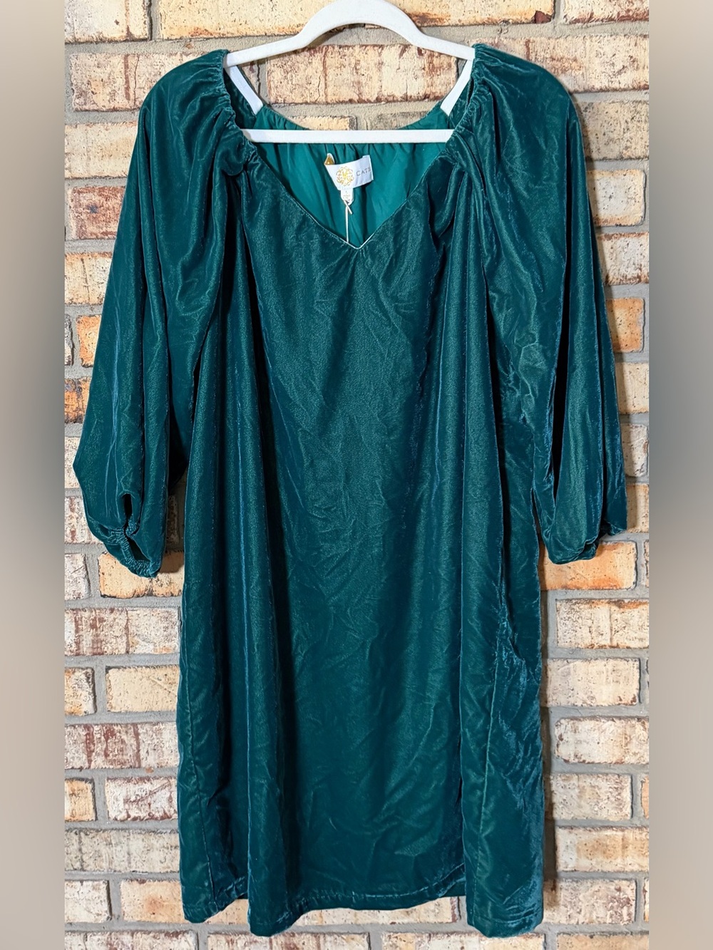 Anna Cate green velvet dress L NWT